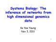 Systems Biology: The inference of networks from high dimensional genomics data PowerPoint PPT Presentation