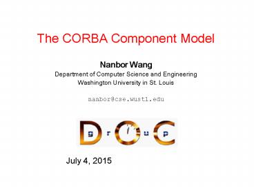 The CORBA Component Model