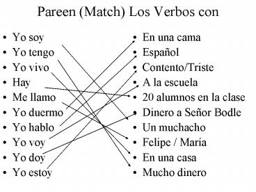 Pareen (Match) Los Verbos con