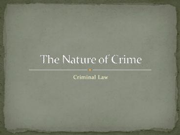 Criminal Law