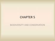 BIODIVERSITY AND CONSERVATION