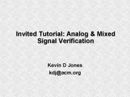 Invited Tutorial: Analog