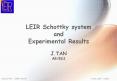 LEIR Schottky system and Experimental Results J.TAN AB/BDI PowerPoint PPT Presentation