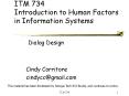 ITM 734 Introduction to Human Factors in Information Systems PowerPoint PPT Presentation