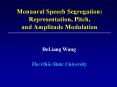 Monaural Speech Segregation: Representation, Pitch, and Amplitude Modulation PowerPoint PPT Presentation