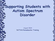 Supporting Students with Autism Spectrum Disorder