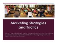 Marketing Strategies and Tactics