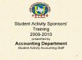 Student Activity Sponsors PowerPoint PPT Presentation