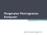 Pengenalan Pemrograman Komputer - visual basic part 1