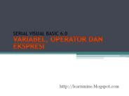 Variabel Operator & Ekspresi - Visual basic bagian 5