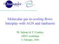 Molecular gas in cooling flows Interplay with AGN and starbursts PowerPoint PPT Presentation