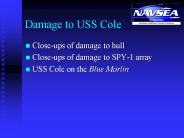 Damage to USS Cole