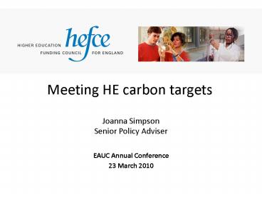 Meeting HE carbon targets