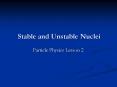 Stable and Unstable Nuclei PowerPoint PPT Presentation