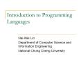 Introduction to Programming Languages PowerPoint PPT Presentation