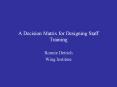 A Decision Matrix for Designing Staff Training PowerPoint PPT Presentation