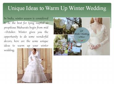 Unique Ideas to Warm Up Winter Wedding