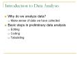 Introduction to Data Analysis PowerPoint PPT Presentation