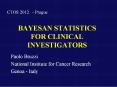 BAYESAN STATISTICS FOR CLINICAL INVESTIGATORS PowerPoint PPT Presentation