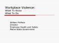 Workplace Violence: What To Know What To Do PowerPoint PPT Presentation