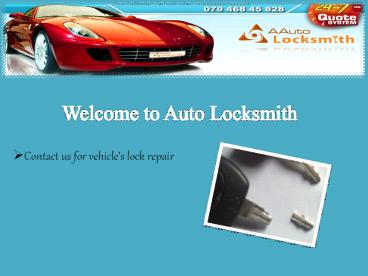 Auto locksmiths in London