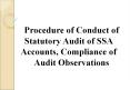 Procedure of Conduct of Statutory Audit of SSA Accounts, Compliance of PowerPoint PPT Presentation