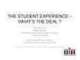 THE STUDENT EXPERIENCE  PowerPoint PPT Presentation