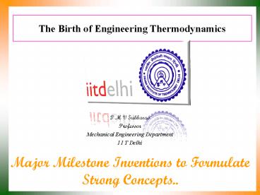 The Birth of Engineering Thermodynamics