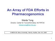 An Array of FDA Efforts in Pharmacogenomics