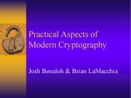 Practical Aspects of Modern Cryptography