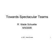 Towards Spectacular Teams