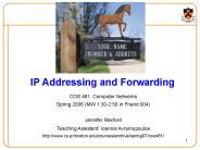 IP Addressing and Forwarding