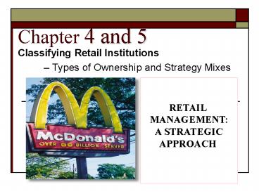 Classifying Retail Institutions