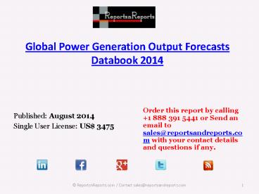 Global Power Generation Output Industry Forecasts to 2040