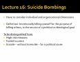 Lecture 16: Suicide Bombings PowerPoint PPT Presentation