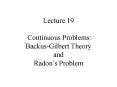 Lecture 19  Continuous Problems: Backus-Gilbert Theory and Radon PowerPoint PPT Presentation