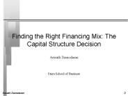 Finding the Right Financing Mix: The Capital Structure Decision