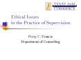 Ethical Issues in the Practice of Supervision PowerPoint PPT Presentation