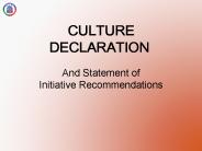 CULTURE DECLARATION