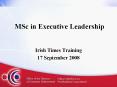 MSc in Executive Leadership PowerPoint PPT Presentation