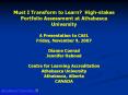Must I Transform to Learn? High-stakes Portfolio Assessment at Athabasca University PowerPoint PPT Presentation