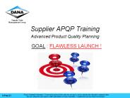 Supplier APQP Training Advanced Product Quality Planning