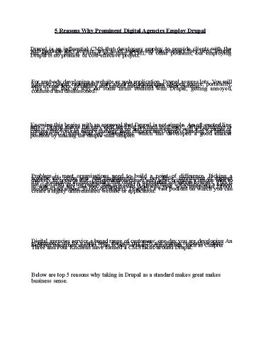 5 Reasons Why Prominent Digital Agencies Employ Drupal (1)