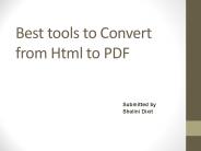 Best tools to Convert from Html to PDF