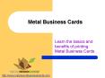 Metal Business Cards PowerPoint PPT Presentation
