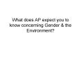 What does AP expect you to know concerning Gender PowerPoint PPT Presentation