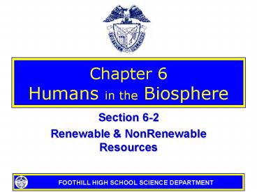 Chapter 6 Humans in the Biosphere