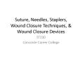 Suture, Needles, Staplers, Wound Closure Techniques, PowerPoint PPT Presentation