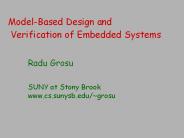 Model-Based Design and Verification of Embedded Systems