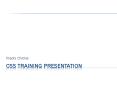 CSS Training presentation PowerPoint PPT Presentation